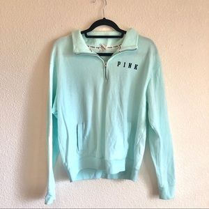 VS PINK quarter zip sweater (blue)